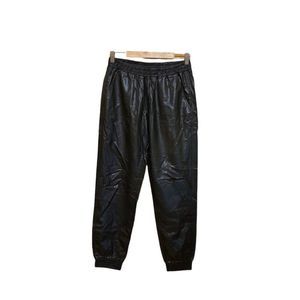 ZARA Size M Mid Rise Faux Leather Joggers Jogging Pants Black